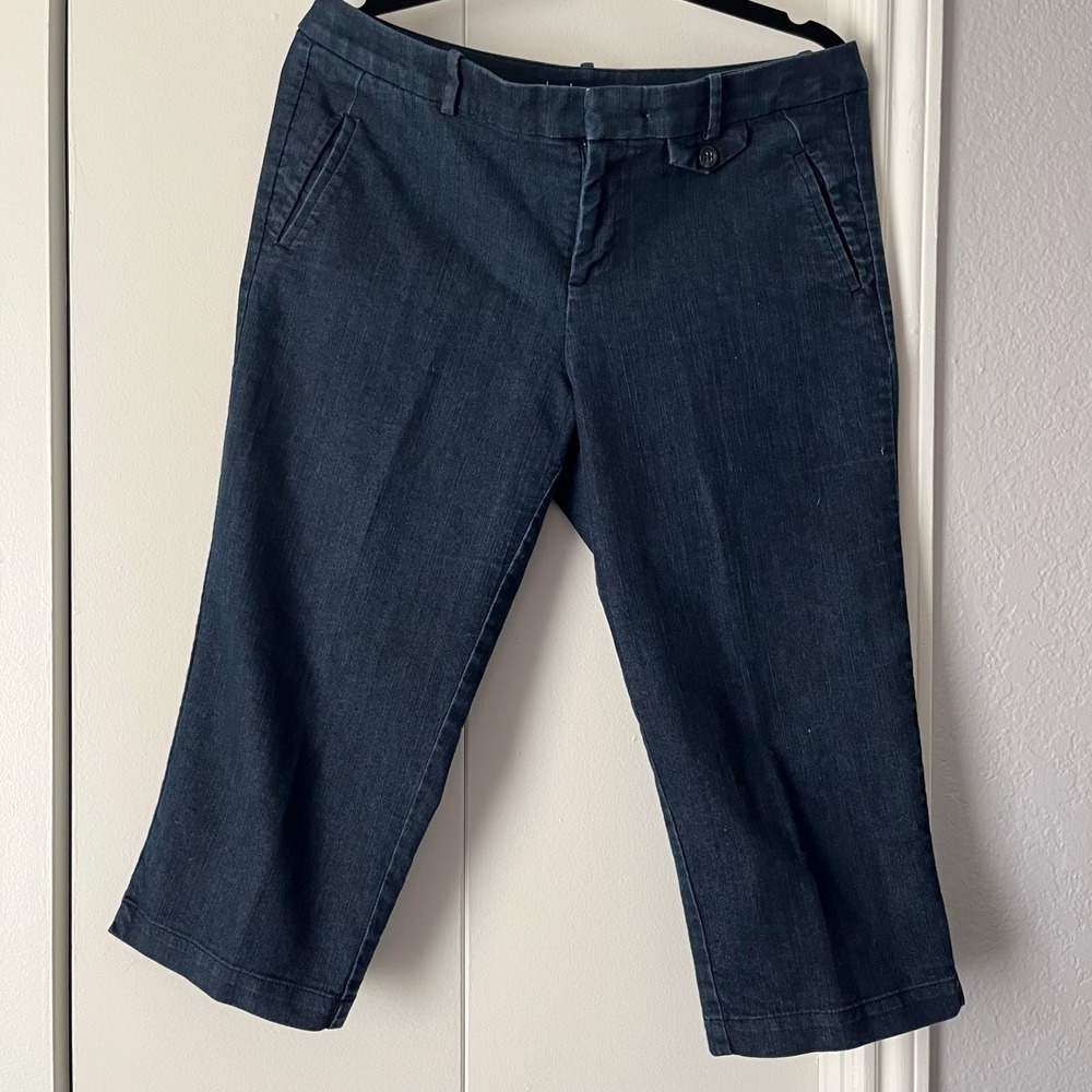Dockers Denim Capris Cropped Dark‎ Wash Casual Pants Women's Size 10